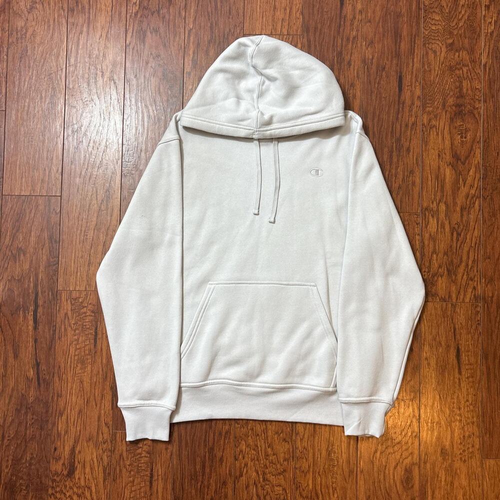 Champion White Powerblend Fleece Hoodie Size M